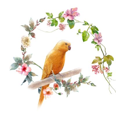 постеры Желтый попугайчик
