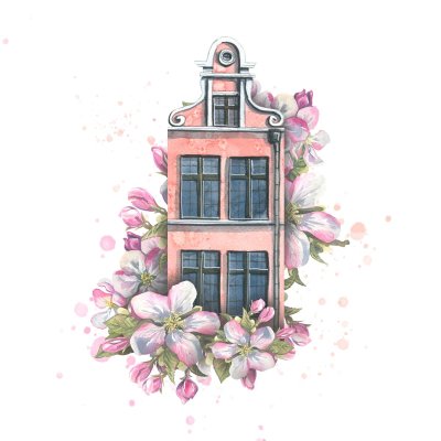 постеры Стокгольмский розовый домик