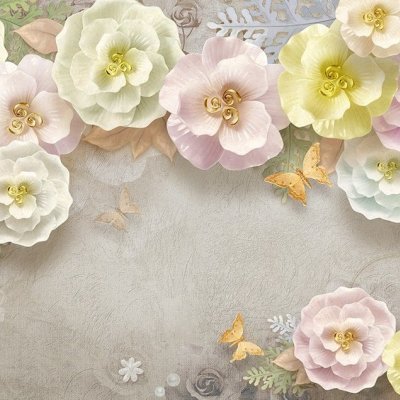 фотообои Пышные цветы 3Д