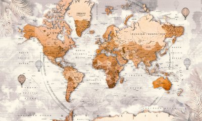 фотообои Карта мира на английском