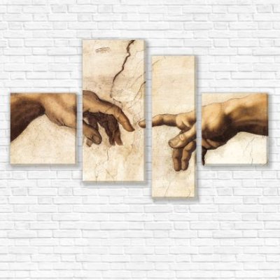 модульные картины Две руки Микеланджело