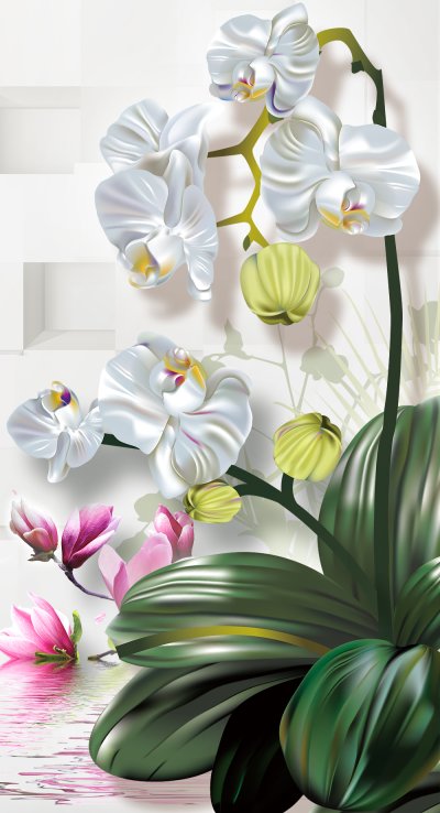 фотообои Орхидея и магнолия